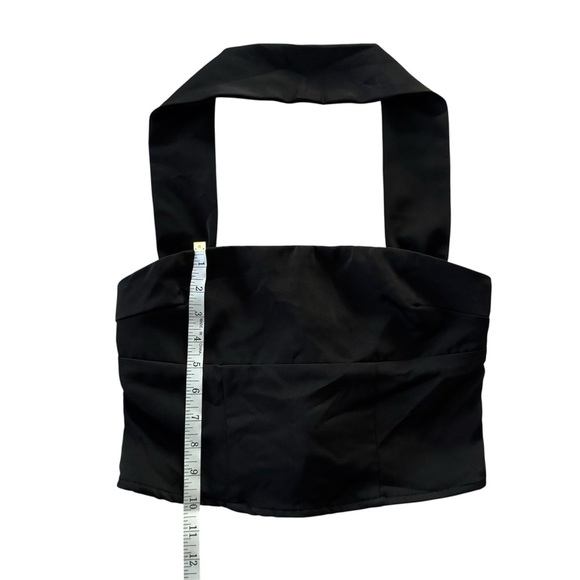 Missguided Satin Bandeau Tie Neck Corset Top | Size Small - Picture 8 of 11